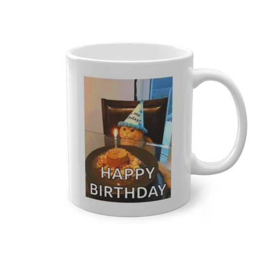 'Happy Birthday Cat' Mug